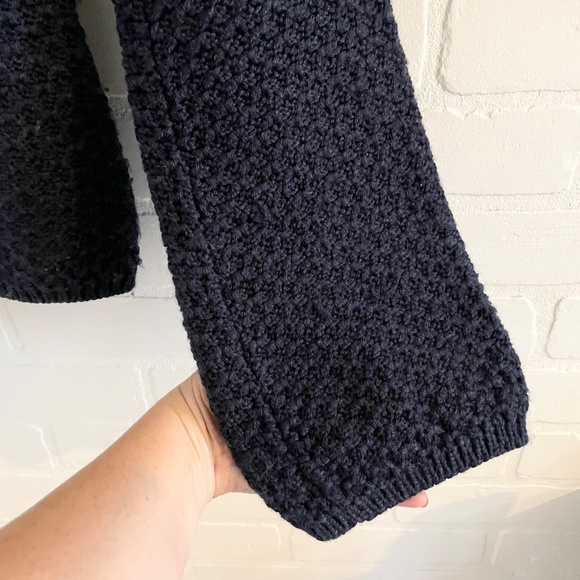 Ports 1961 Women’s Sweater Knit Cardigan Full Zip merino wool Bell sleeve Navy S - Picture 7 of 11